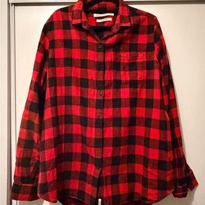 Woolrich Red and Black Plaid Women's Button Down Shirt